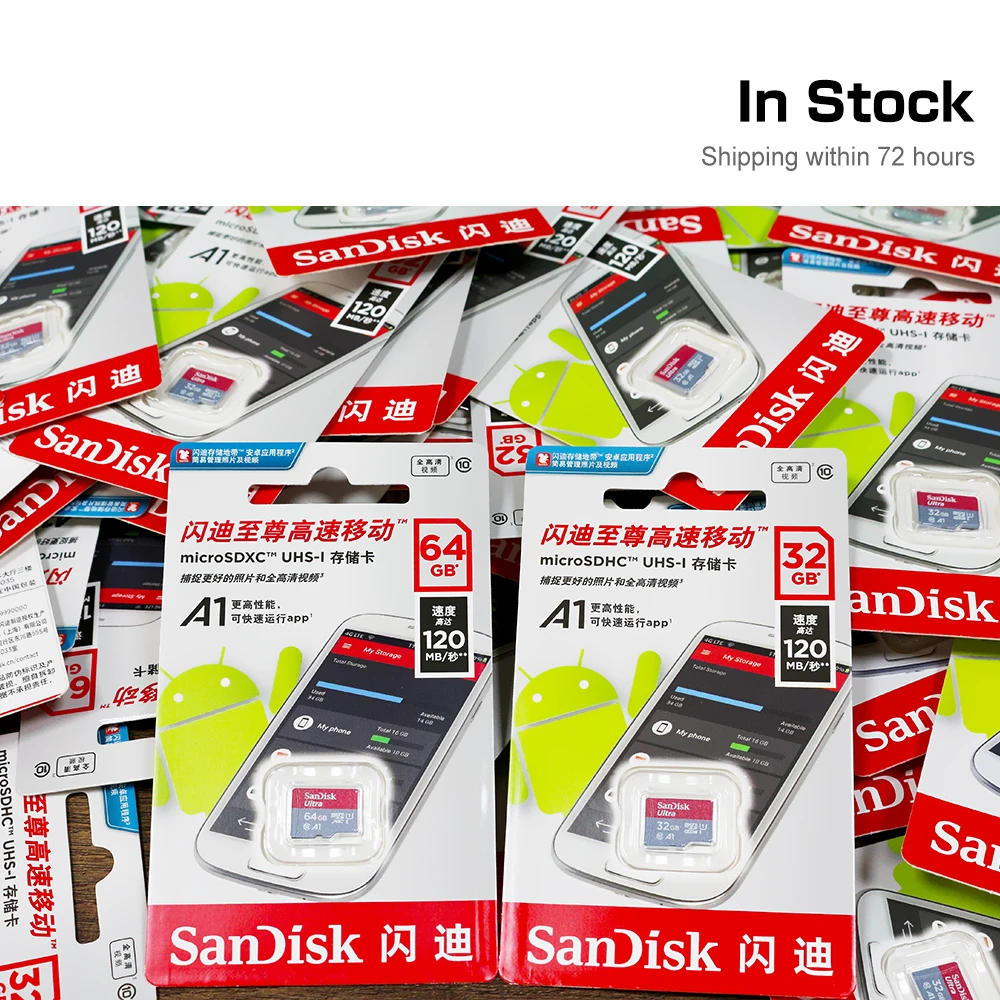 SanDisk Memory Card 32GB 64GB 128GB 256GB Ultra A1 SDXC 120MB/s UHS I  Class10 Micro SD Card + Adapter + Card reader|Micro SD Cards| - AliExpress