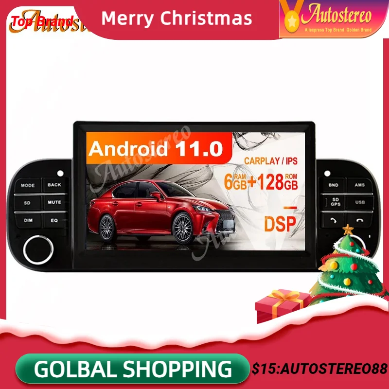 Auto Stereo Android 10.0 6 128 Per Fiat Panda 2013-2020 4G Sim Navigazione Gps Per Auto Lettore Multimediale Unità Principale Registratore Radio Autom