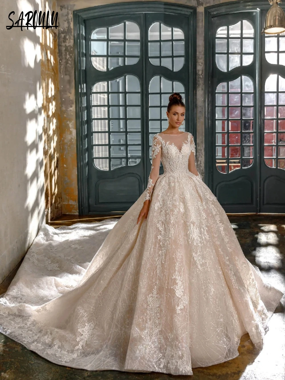 

Женское свадебное платье It's yiiya, белое элегантное бальное платье до пола с вырезом лодочкой, аппликацией и блестками на лето 2019