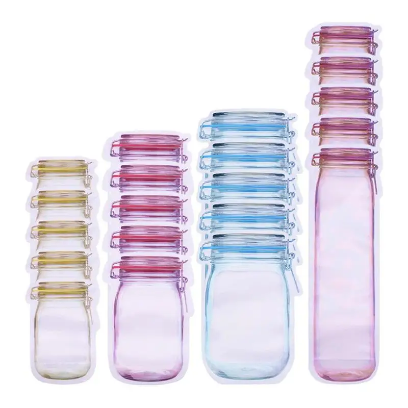 

Mason Jar Bags 20 Pcs Sealable Food Storage Bags Nuts Candy Cookies Bag Waterproof Seal Fresh Food Storage Snacks Sealed Display