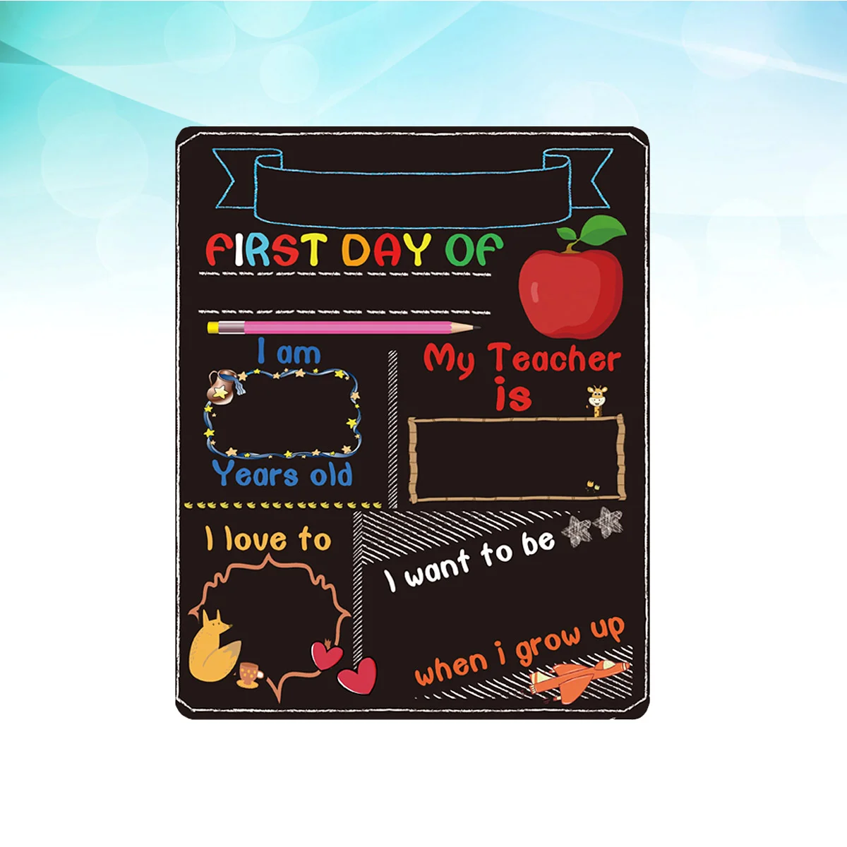 

First Day of School Board My First Day of School Chalkboard Reusable First Day of School Sign Double- Sided Milestone Photo