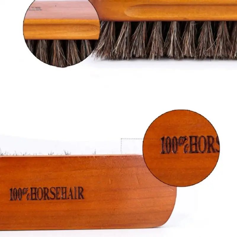 Horsehair Shoe Brush Polish Natural Leather Real Horse Hair Soft Polishing Tool Bootpolish Cleaning Brush For Suede Nubuck Boot 5