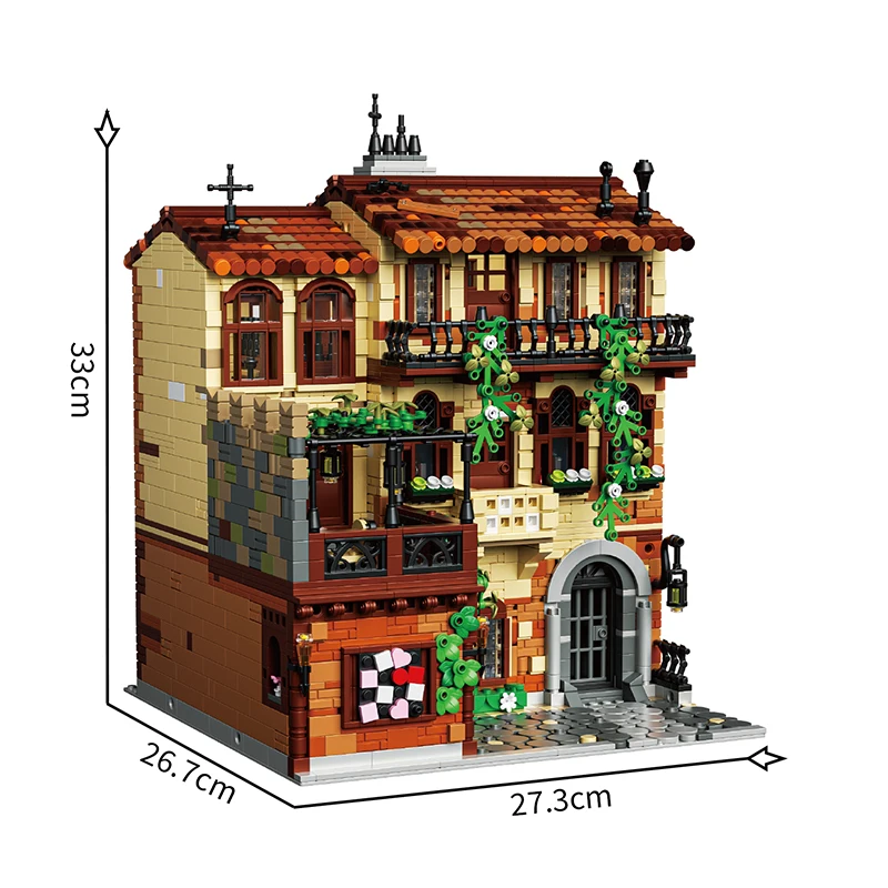 3800pcs 줄리엣 발코니 빌딩 블록 36002 베로나 로맨스 스토리 하우스 모듈 형 건설 벽돌 장난감 어린이 성인 선물