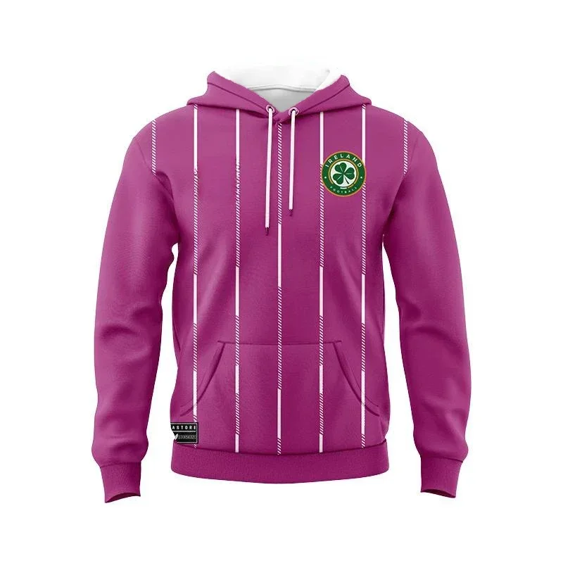 thumbnail image 1 of Camisetas de entrenamiento de rugby local y visitante de Irlanda, sudaderas con capucha 2024 2025, sudaderas deportivas informales cómodas con estampado 3D, para compras y viajes, 1 of 5