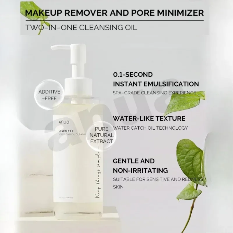 Facial Cleanser Skin Care Set Korean Anua Heartleaf Pore Control Cleansing Oil Toner Serum