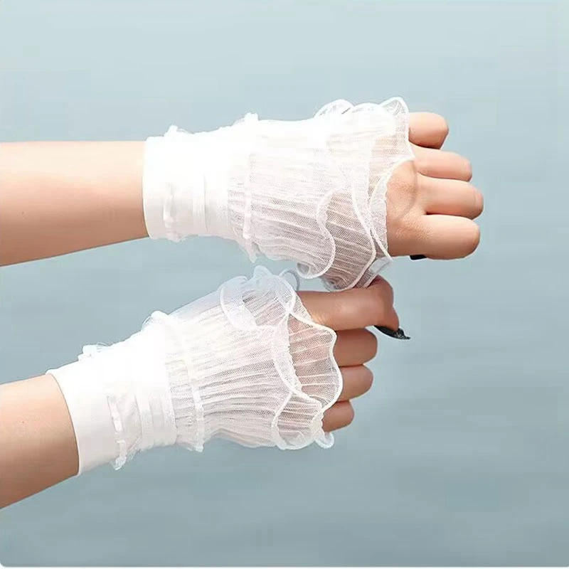 로맨틱 레이스 가짜 소매 네일 아트 사진 촬영 소품, 분리형 장식 커프 매니큐어 팁 디스플레이 액세서리