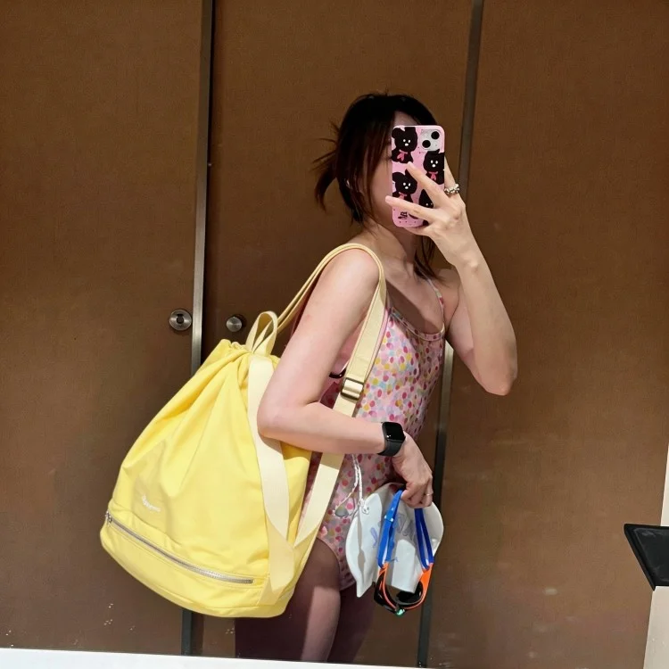 대용량 수영 가방 여성용 피트니스 수상 스포츠 장비 보관 가방 더블 숄더 방수 건식 습식 분리