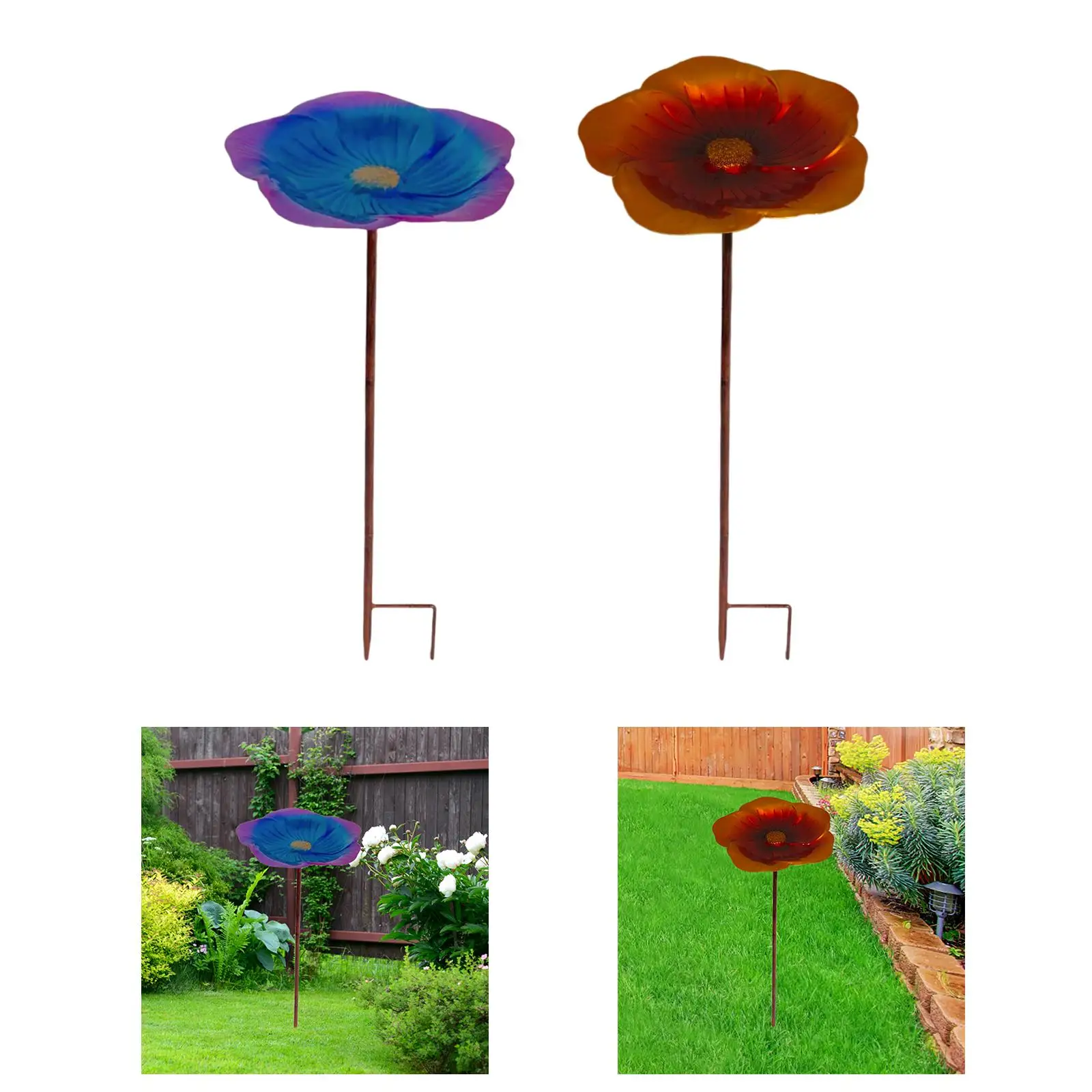 Bird Bath Bowl with Garden Stake Iron Decorative Gifts Bird Baths for Outdoors for Patio Backyard Outdoor Garden Lawn Bird Lover