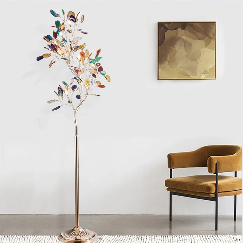 Modern Agate Chandelier LED Colorful Chandelier For Bedroom Living Room Villa Shop Decor Domantic Dining Table Hanging Light
