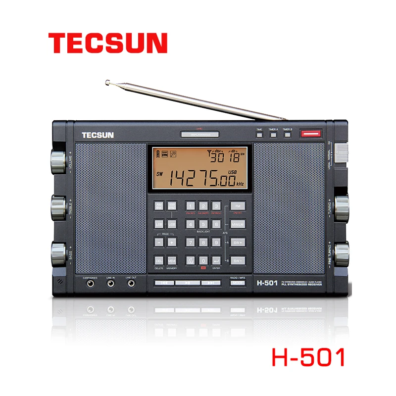 

Портативный стерео-радиоприемник Tecsun H-501 Bluetooth, высокопроизводительное полнодиапазонное двухколонковое цифровое Настройка FM AM-радио SW SSB