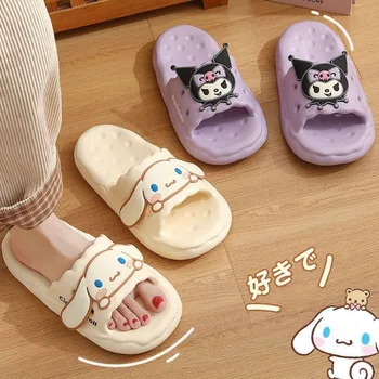 Sanrio Hello Kitty Slippers Cinnamoroll Women Indoor Slippers Comzy Anti-Slip House Flat Slipper Couples Slides Spring Summer