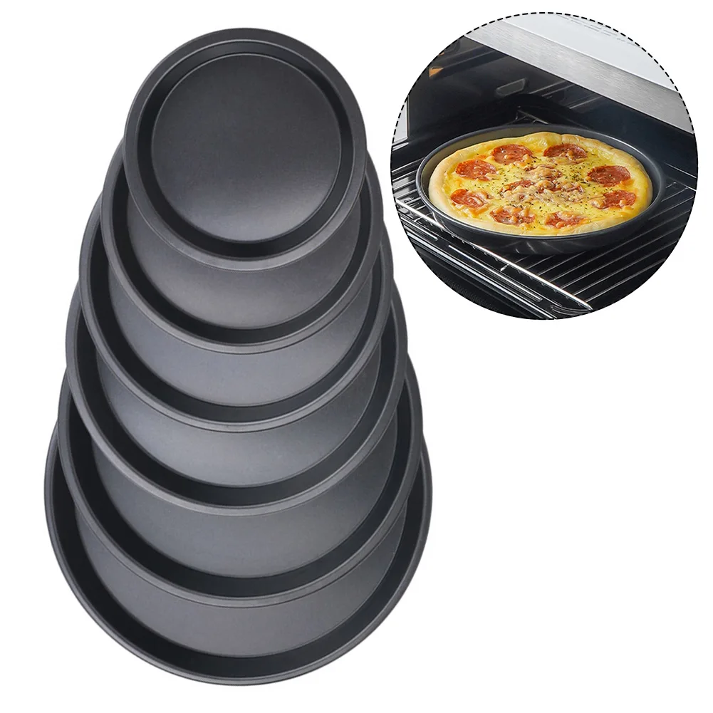 5/6/7/8/9/10 Inch Round Pizza Pan Deep Dish Tray Carbon Steel Non stick Mold Pizza Plate Baking