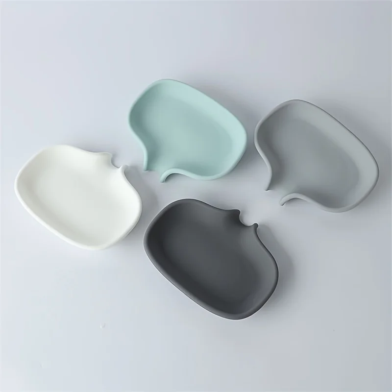 1pcs Silicone soap box soap holder, shower, bathroom, kitchen, bathtub self draining soap tray, bathroom accessories 6