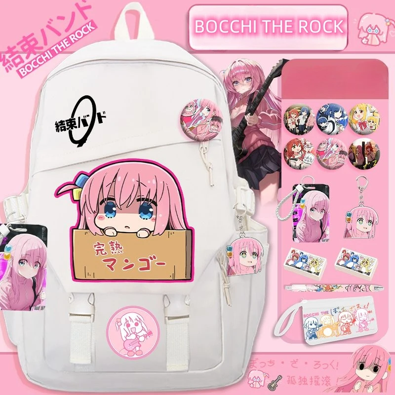 

BOCCHI THE ROCK GotohHitori Backpack Kawaii Anime Cute Cartoon Multi-layer Schoolbag Large Capacity Itabag Gift Badge Keychain