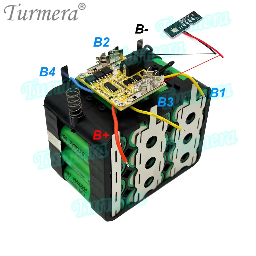 Turmera 새로운 18V 21V 스크루드라이버 배터리 케이스 20X 18650 코어 50A 새로운 70A 밸런스 BMS 용접 니켈 세트 마키타 배터리용
