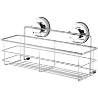 Bathroom Shelf Organizer Shower Storage Rack Stainless Steel Wall Mounted Toilet Shampoo Holder No Drill Vacuum Suction Cup 1