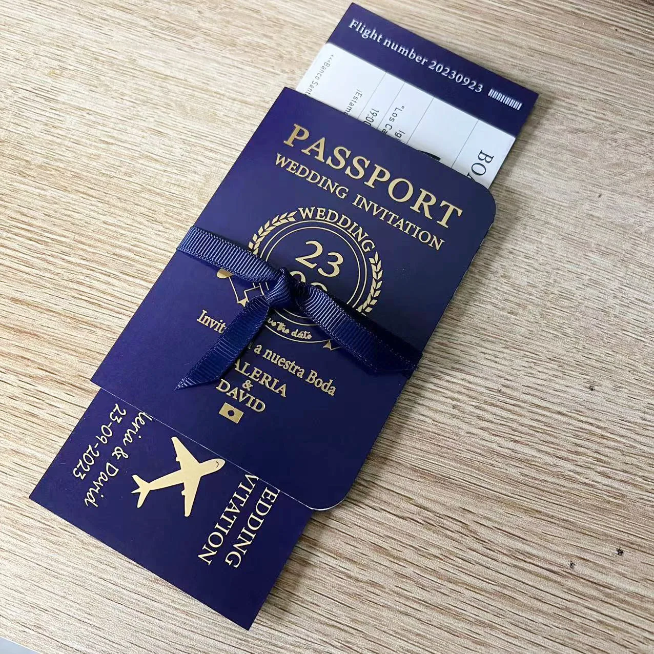 Cartão do convite do casamento do passaporte com RSVP Boarding Pass, cores personalizadas, aniversário, aniversário, festa de ano novo, viagens, 35pcs