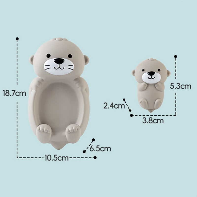 Otter Family Baby Bath Toy Set Silicone Kid Bathtub Toy For Baby Bath Bathroom Toys Parent-Child Otter sealed Floating Water Toy 6