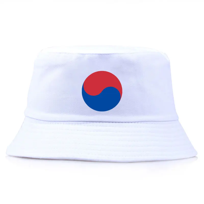 

Printed Taegeuk Koren Summer Cotton Hat Woman Man Reversible Bucket Hat Girl Boy Sun Visor Protection Fisherman Cap Panama Hat