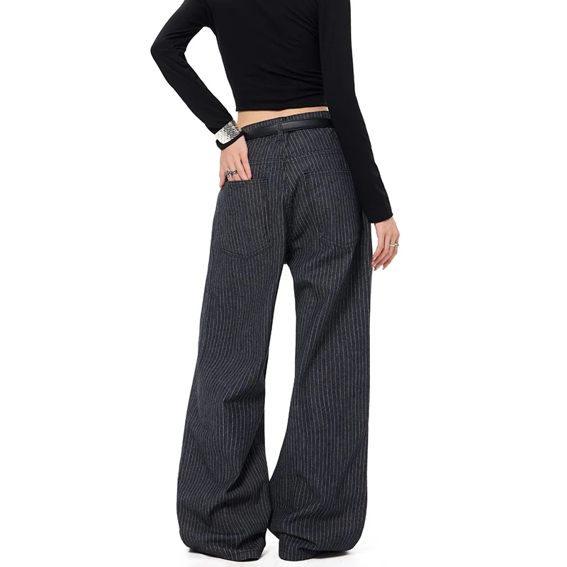 YIBASHU Women Vintage Baggy Stripe Jeans High Waist Grunge Denim Trousers 2000s Y2k Harajuku Aesthetic Pants Trashy Clothes 2026 5