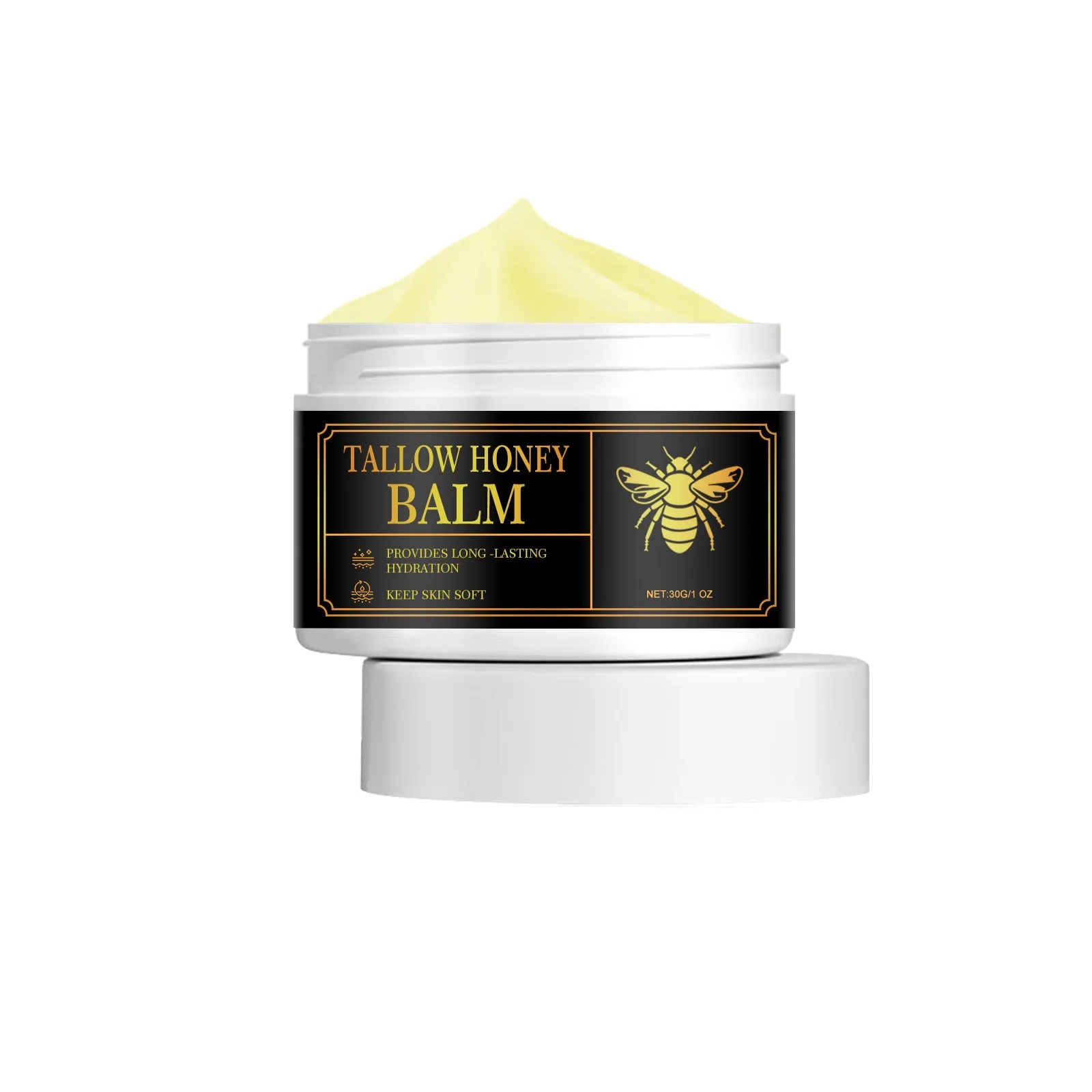 Organic Grass-Fed Beef Tallow Balm With Honey Moisturizing Paste For Soft Smooth Skin Handmade All-Natural Moisturizer cream