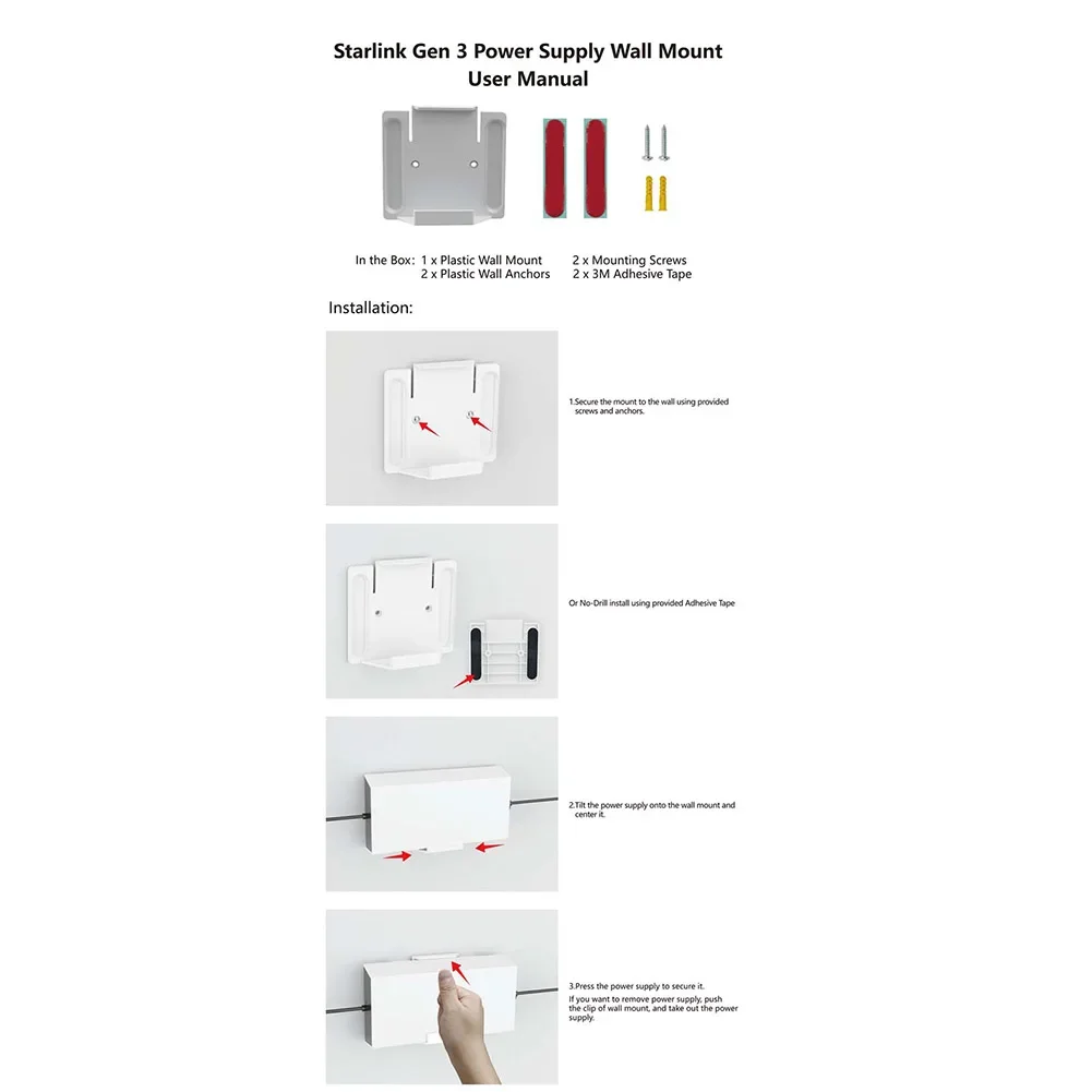 Wall Mount Storage Holder Metal Kit for StarLink Gen3 V3 Wall Roof Installation Metal Kit Router Mounting Kit for StarLink Gen3