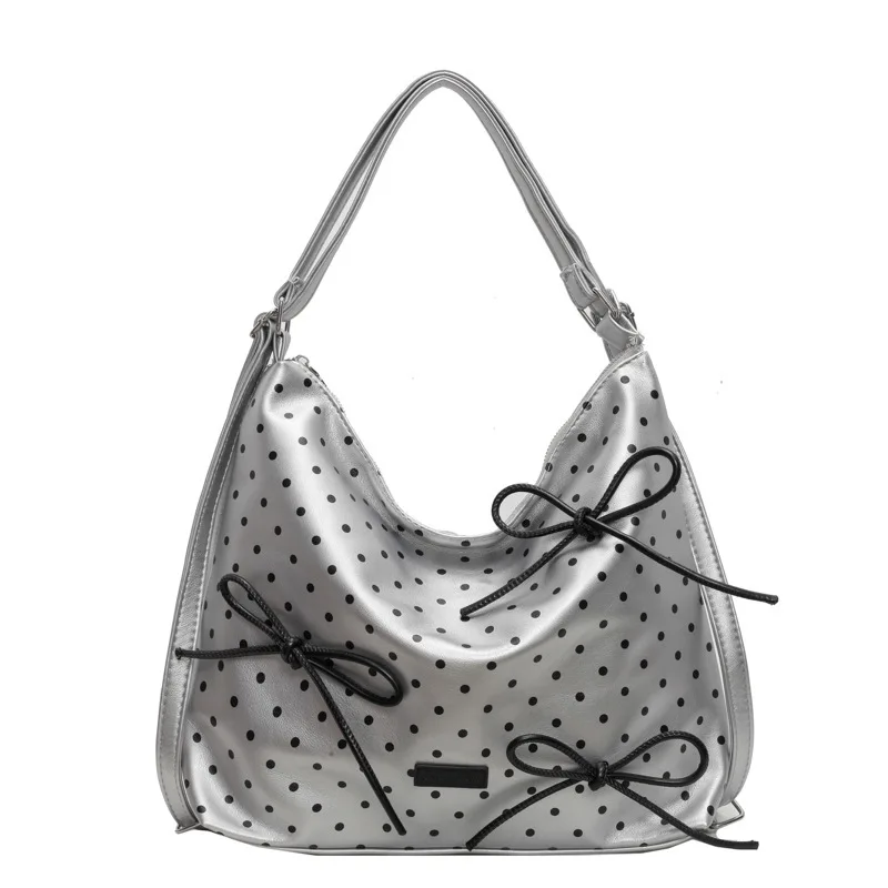 Korean Version of Polka Dot Bow Backpack Women's 2024 New Fashion Trend Multi-purpose Backpack 5