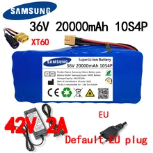 36V Battery Pack 18650 battery 10S4P 20Ah battery pack high power battery 42V 20000mAh Ebike electric bike BMS+42V2A Charger