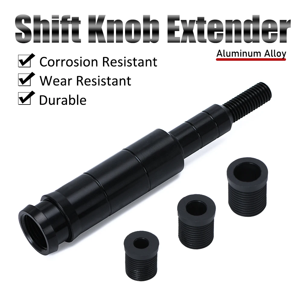 Universal M10x1.5 Aluminum Shift Knob Extender Extension Extend Adjustable Lever Gear Shifter Manual Gear Shifter Ex