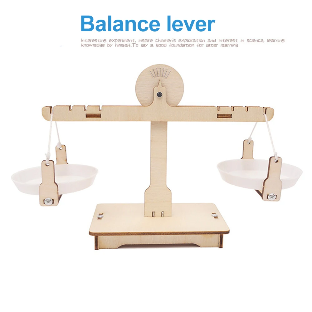 DIY Balance Scale Lever Wooden Weighing Scale Science Math Teaching Early Educational Balancing Toy for Students Kids
