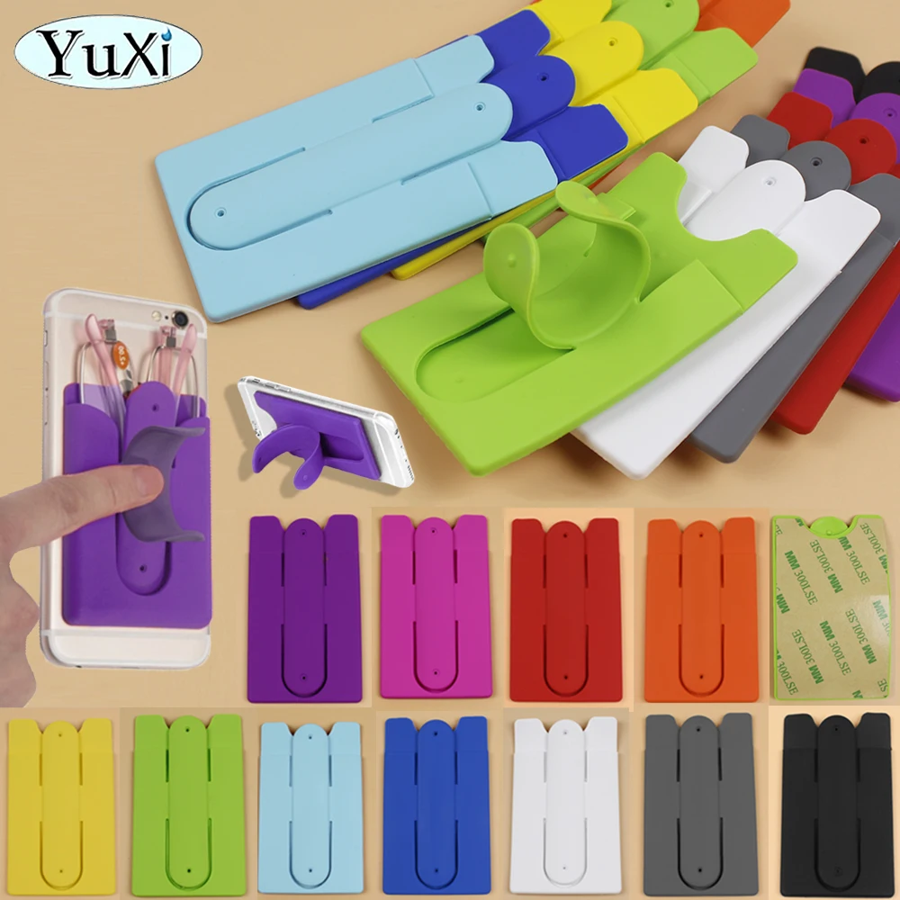 Colorful Silicone Adhesive Phone Wallet & Stand