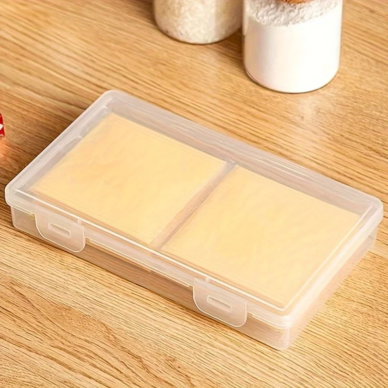 1pc Butter Cheese Storage Box, Portable Refrigerator Fruit Vegetable Fresh-keeping Packaging Box, Transparent Cheese Container 3