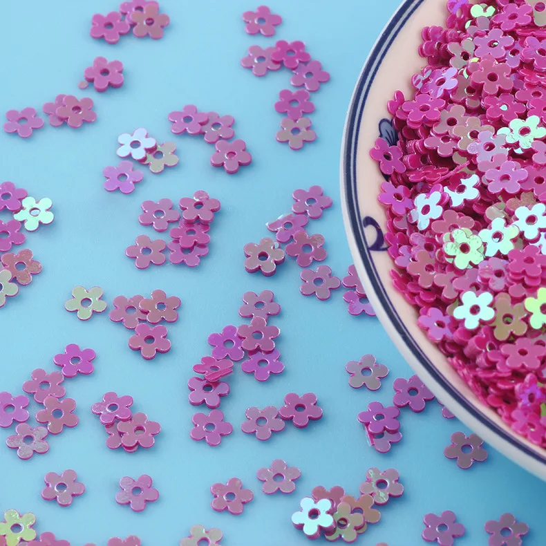 Flower Shape PVC Loose Sequins Glitter Paillettes 20g/lot 5mm for Nail Art Manicure Sewing Wedding Decoration Confetti DIY