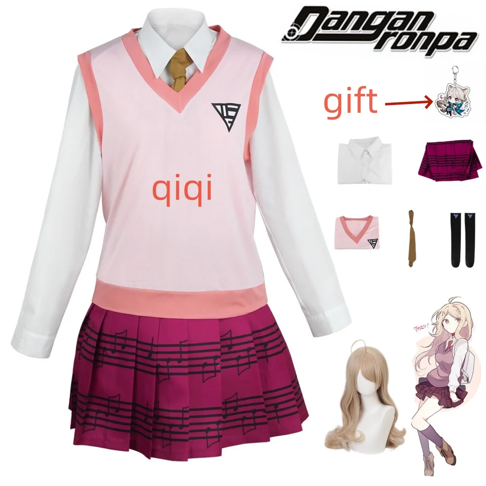 Anime Danganronpa Kaede Akamatsu Cosplay Costumes Dress Halloween Costumes for Women Vestido Role Play Clothing JK Uniform Suit