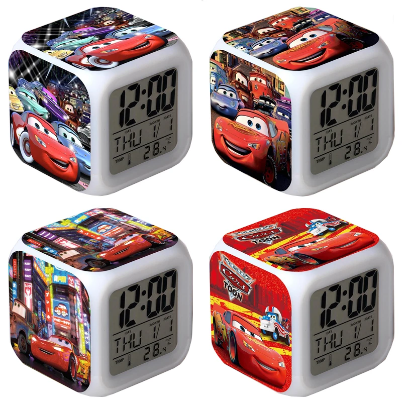 DisneyCarsStoryToysKidsLEDAlarmClockAnimeLightningMcQueen