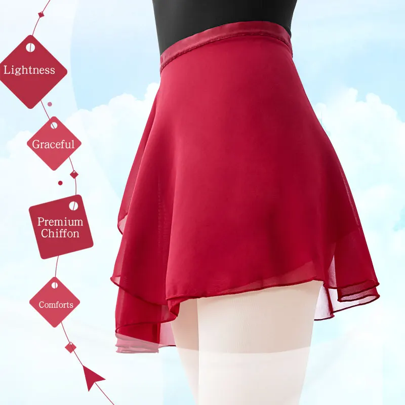 Women Ballet Skirt Women Ballet Skirt Black Chiffon Dance Skirt Girls Dance Wrap Semi-opaque Ballerina Adjustable Tie