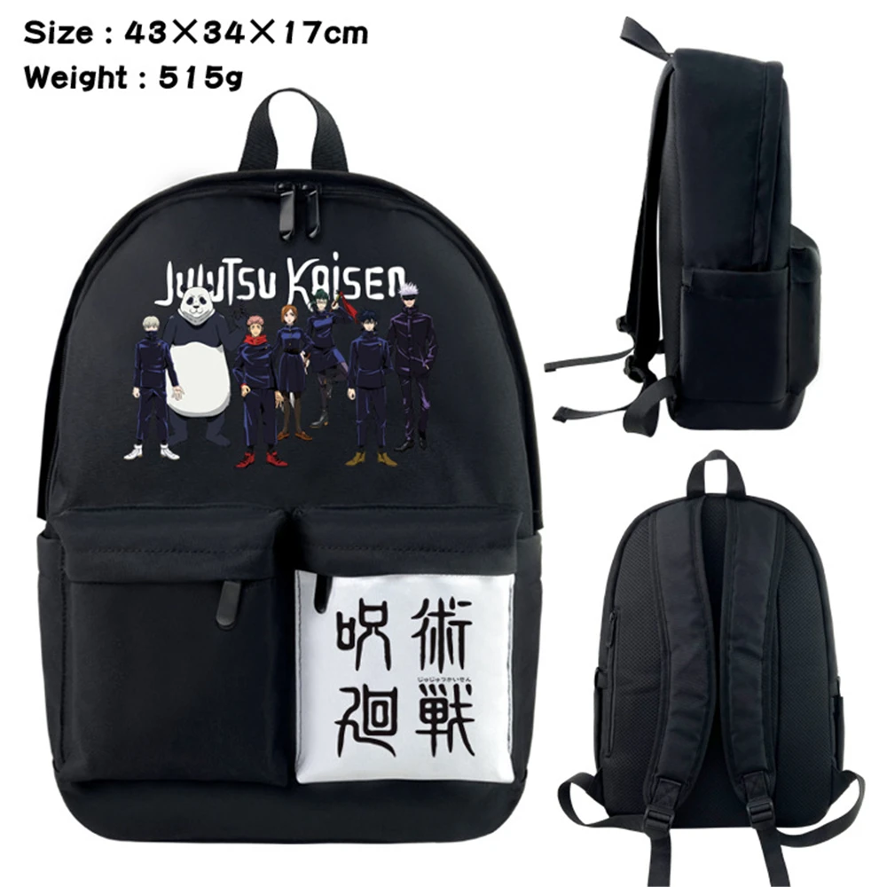 

Anime Jujutsu Kaisen Unisex Backpack Teenager Student Bookbag Zip Packsack Cartoon Schoolbag Travel Laptop Bag Nylon Knapsack