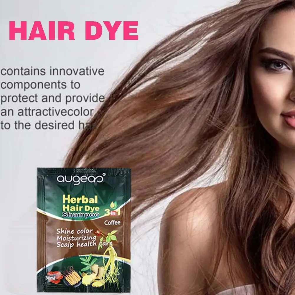 Herbal Hair Darkening Shampoo 30ML Black Bag White Turned Non-stick Scalp Cream