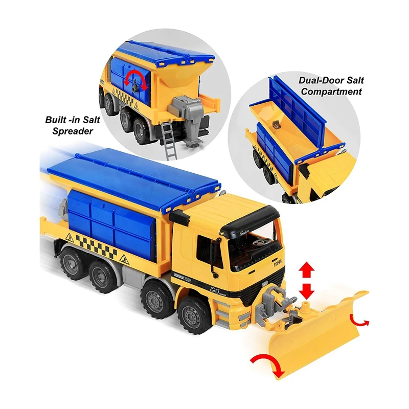 Friction Powered Snow Removal Plow Truck Construction Toy,Inertia Repair Car Toy, Engineering Vehicle,Toys For Children 2-6 Year 2