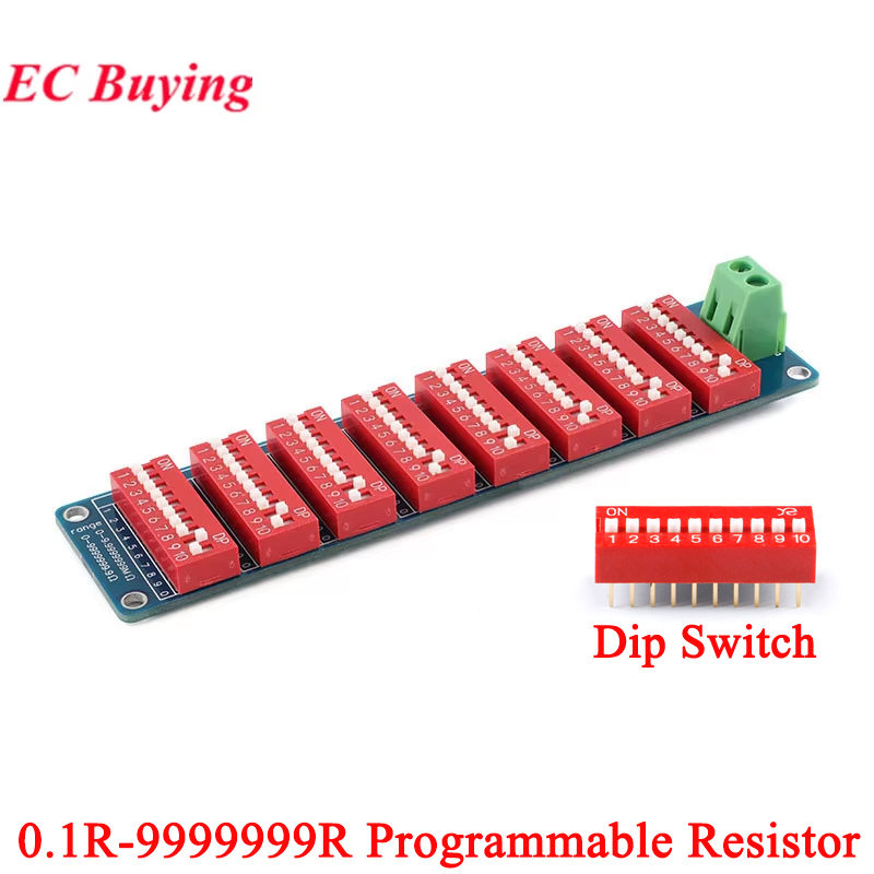 0.1R-9999999R Programmable Resistor Resistance Board PCB Module Eight-segment 1% Accuracy 0.1-9999999MÎ© 0.1Î© -9999999Î© ohm