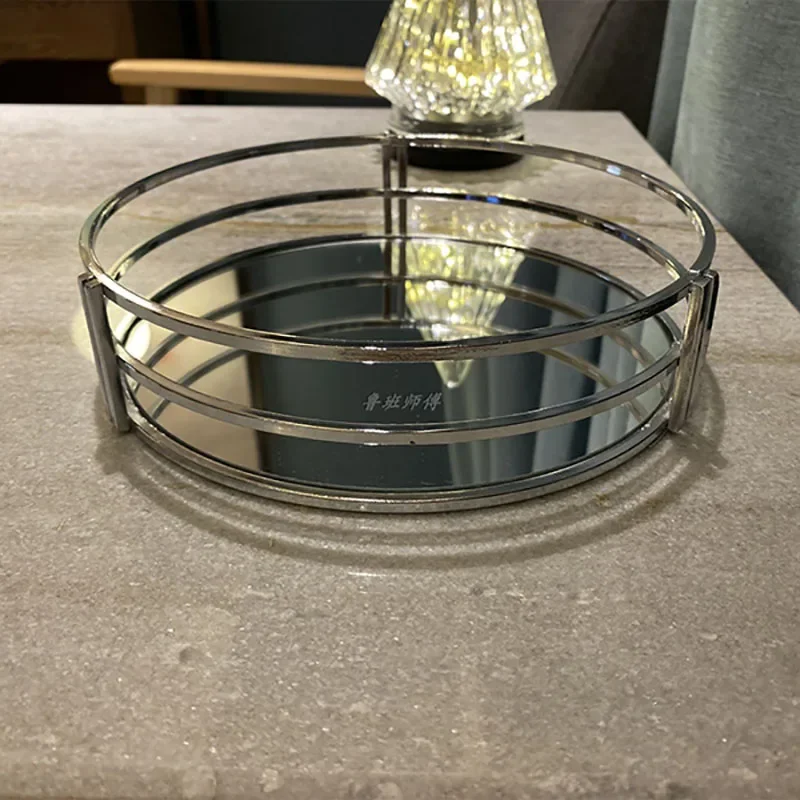 

Metal Frame Storage Tray Household Bedroom Mirror Storage Tray Bathroom Toiletries Stacking Tray Home Decoration Ornaments