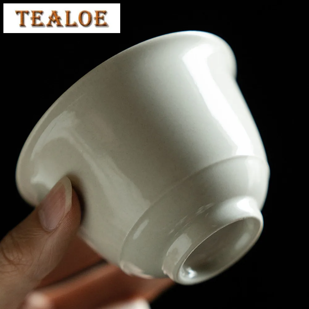 110ml High-end Grass Wood Ash Ceramic Gaiwan Japanese Anti Scalding Tea Tureen Tea Brewing Cover Bowl for Supplies Craft