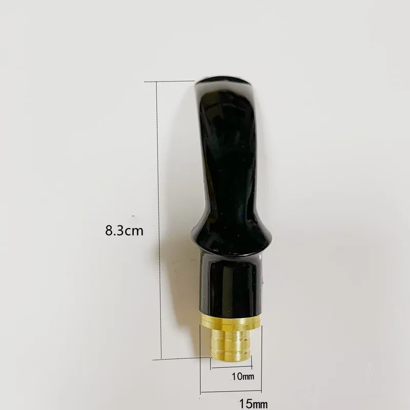 Smoking Pipe Specialized Bent Mouthpiece Acrylic Mouthpiece for 9mm Flue Wood Tobacco Pipe Accessories