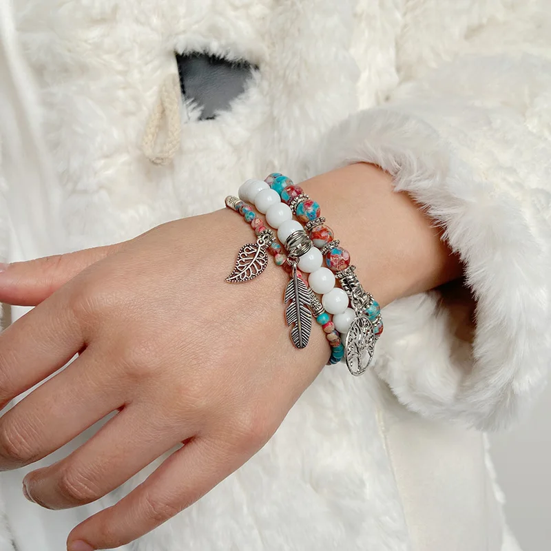 Doppellagiges Edelsteinarmband 'Baum Des Lebens' – Kieferngrünes Naturstein-Armband Für Damen & Herren