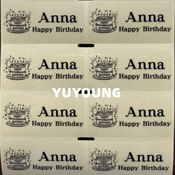 80pcs 50x25mm Transparent name Sticker Custom sticker Waterproof Label clear logo nails wedding warning cute stationery stickers