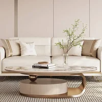 Table Basse Décorative Irrégulière Style Unique Blanc Nordique Table Basse Moderne Luxe Gain de Place Meuble Salon Mobilier de Salon 1