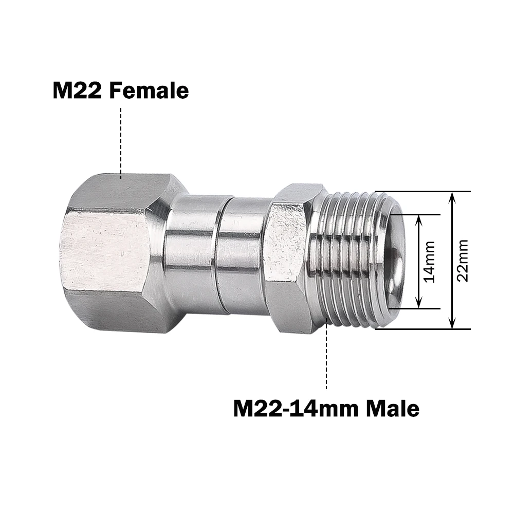 High Pressure Washer Swivel Joint Connector Hose Fitting M22 14mm Anti-tangle Thread 360 Degree Rotation Hose Sprayer Connector pressure washer adapter pressure washer adapter kit high pressure washer accessories quick connect adapter