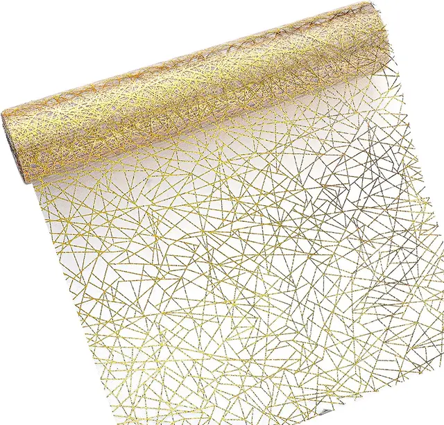 Chemin de table décoratif en maille scintillante, rectangle, fin, salle à manger, mariage, bricolage, 28x500cm 1