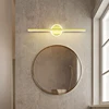 Modern LED Wall Lamp 40/60cm Mirror Light Bathroom Toilet Black Gold Long Strip Fixture Home Decor Led Lighting Lamps Lustre 3