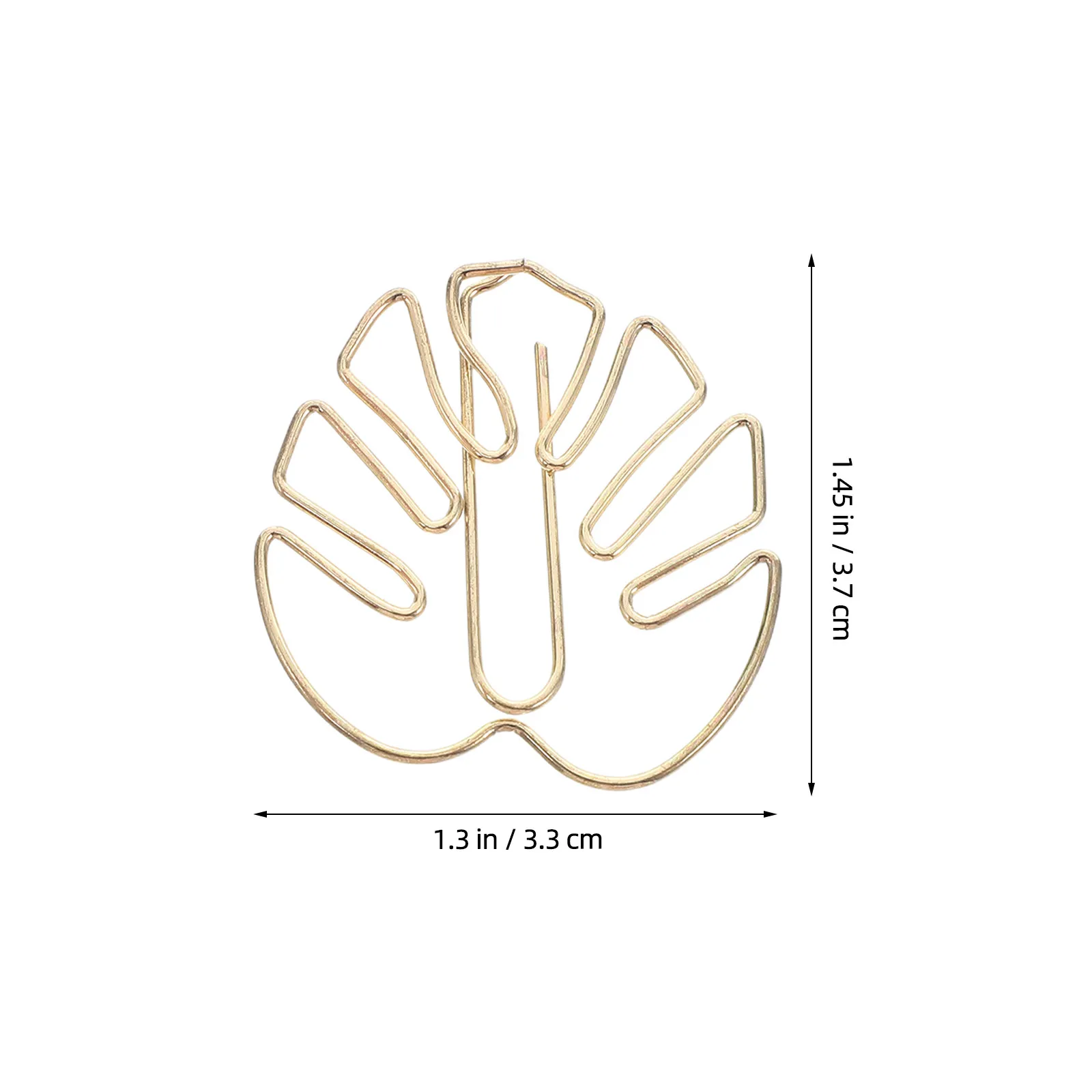 50Pcs 미니 몬스테라 잎 종이 클립 플래너 페이지용 골드 메탈 빈티지 문구 클립 스크랩북킹 노트 교사 교실용